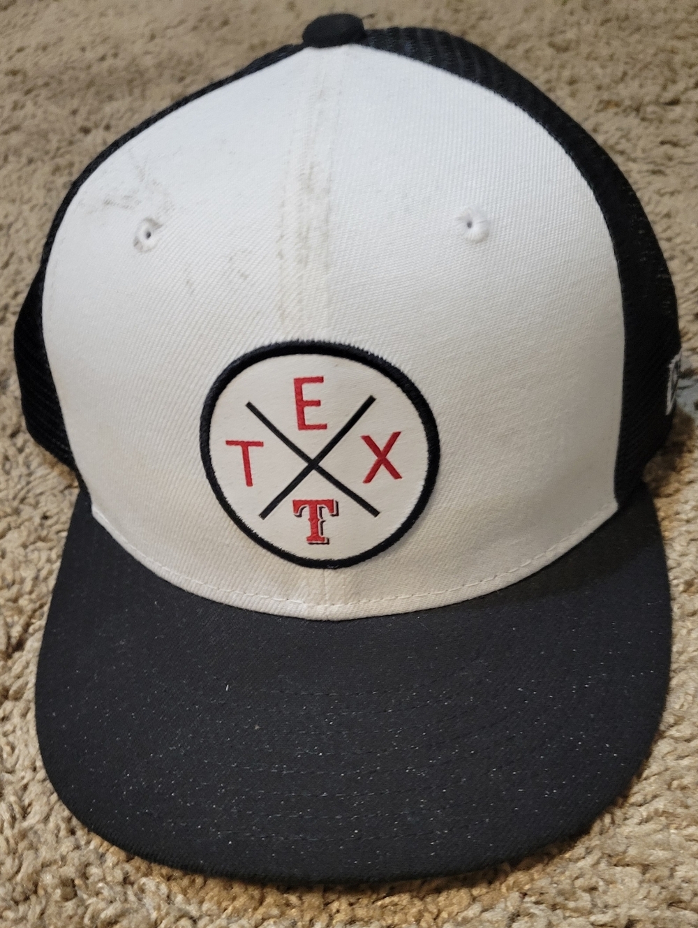 9fifty White and Black TEX Logo Trucker Hat